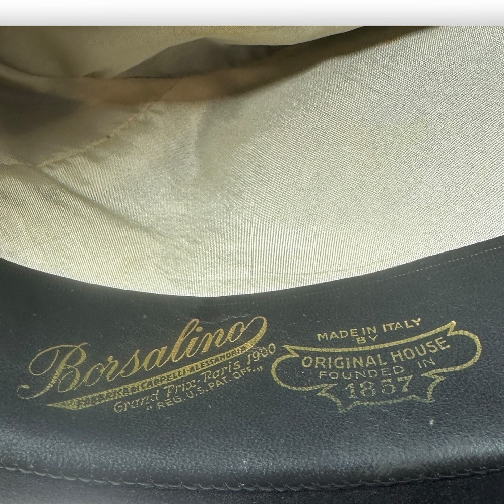 Vintage Brown Black Borsalino Alessandria San Remo Fedora WTP Size 7 1/8 Italy - Picture 12 of 16